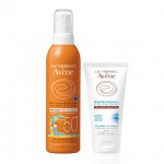 Набор, Avene (Авен) детский солнцезащитный спрей SPF 50+ 200 мл + крем-гель восстанавливающий после солнца