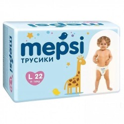 Подгузники-трусики, Mepsi (Мепси) 9-16 кг р. l №22